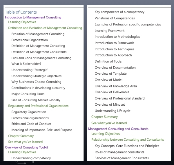 Table of Content P-1